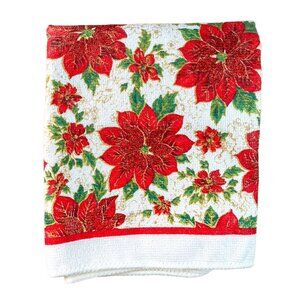 Festive Poinsettia Dish Cloth / Kitchen Towel